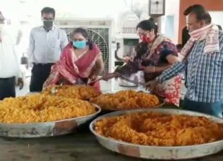 Food delivered to hundreds of needy people through city BJP Ram Rasoda