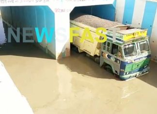 Rainwater, truck and tractor stranded in Underbridge