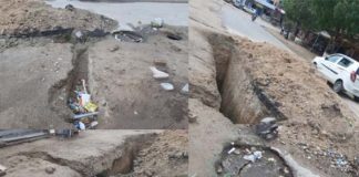 There are pits on road chest for six months, administration is sleepy, there may be accident