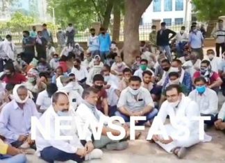 Parva murder case: villagers, including Nokha MLA, sit on dharna