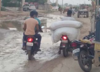 The road leading to the historic temple is also in disrepair