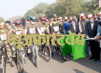 BSF jawans drove bicycle to Nokha, basketball players also run