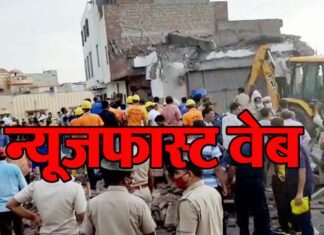 Under construction building collapsed in rain, three killed, relief work continues