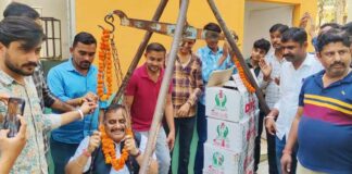 Supporters weighed RLPA candidate with jaggery and gave immense love