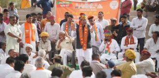 Public relations of BJP candidate Arjunram Meghwal in Kolayat, Deshnok and Barsinghsar.