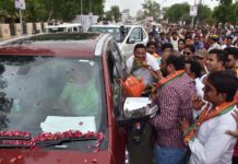 शहर भाजपा ने किया वसुंधरा का स्वागत