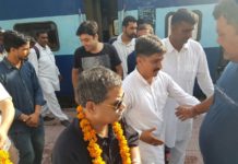 कांग्रेस सांसद अभिजीत मुखर्जी का बीकानेर स्टेशन पर स्वागत