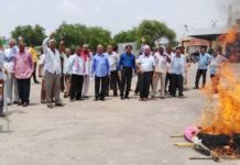 मुख्यमंत्री और परिवहन मंत्री का पुतला फूंका मुख्यमंत्री