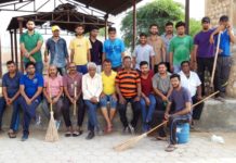 सर्वसमाज के मोक्षधाम में स्वच्छता अभियान एवं वृ़क्षारोपण