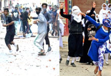 आतंकियों को मारा तो हुई पत्थरबाजी