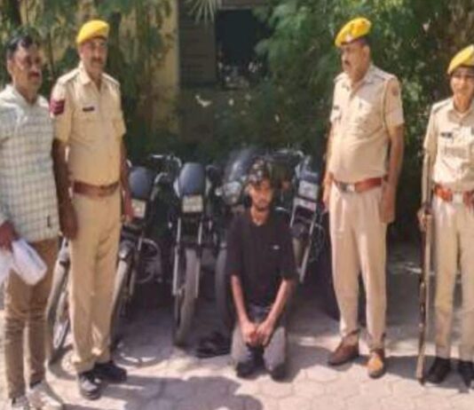 मोटरसाइकिल चोरी का आरोपी गिरफ्तार, छह बाइक बरामद