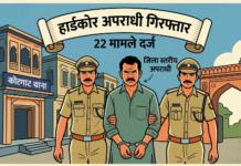 करीब ढाई साल से फरार हार्डकोर अपराधी पुलिस गिरफ्त में, 22 मामले हैं दर्ज