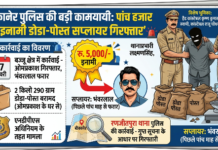 पांच हजार रुपए का इनामी डोडा पोस्त सप्लायर गिरफ्तार